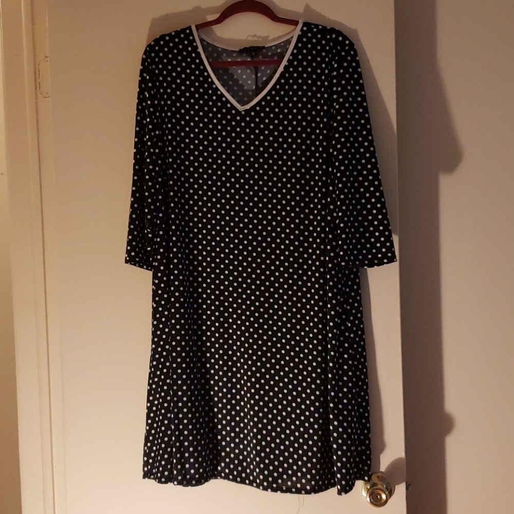 Black and white polka dot dress